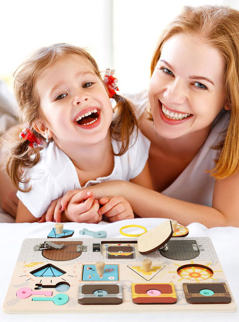 Montessori Lock Opening Busy Board Fine Movement Hand Eye Coordination for Children
