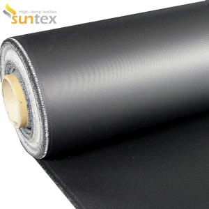 China Neoprene Rubber Black Coated Fiberglass Fabric 0.45 mm Thickness factory