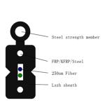 Outdoor Self Supporting FTTH Drop Cable GJXFCH FRP Steel Messenger G657A2 LSZH