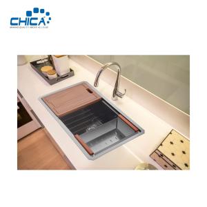 China Rectangular Handmade House Kitchen Sinks stainless steel Single Bowl Kitchen Sinks factory