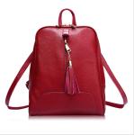 Tassel Backpacks PU Leather Backsack High Fashion Double Shoulder Bags for Women