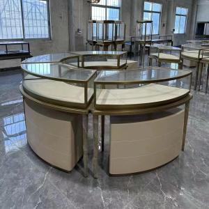 China Custom Modern Jewelry Display Showcase Round Counter Top Cabinet factory