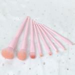 Custom Private Label Makeup Brushes , Compact Powder Brush Pink Wooden Handle