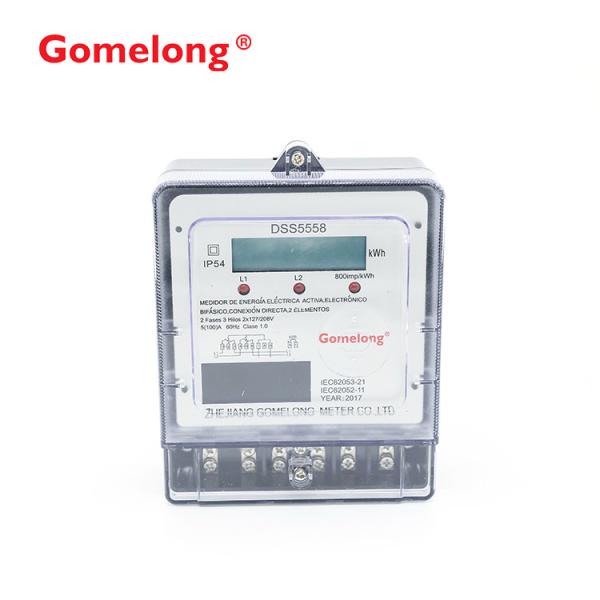 DDS5558 Two Phase Digital Power Consumption electric meter reading and energy