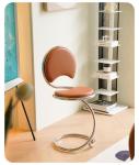 Stainless Steel Frame Leather Dining Chair Nordic Minimalist Creative