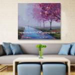 Abstract Custom Palette Knife Landscape Painting Country Road For Star Hotels