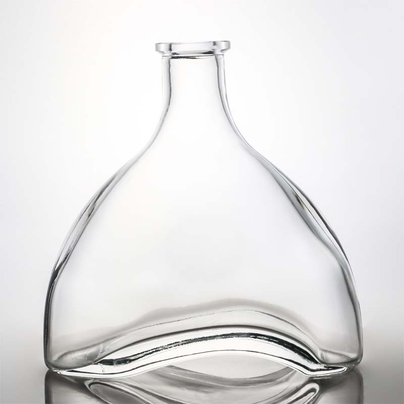 Glass Base 500ml 700ml 750ml Clear Flint Liquor Bottle with Custom Cap and Cork Top