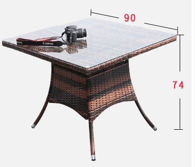Grey Square Outdoor Wicker Dining Table Rattan Chair Outdoor Furniture Rattan
