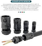 Internally Threaded Straight Connectors (Tube Connectors) Nylon 6 Black