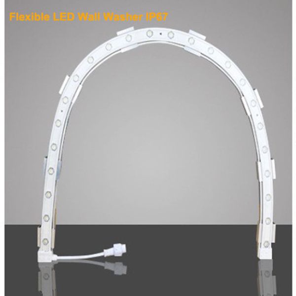 Outdoor LED Linear Wall Grazer Light 24W RGB 4 Sides Bendable For Curved Wall