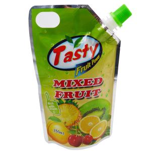 China Food Grade Customized LOGO Printing Stand Up Pouch Bags With Suction Nozzle For Juices factory