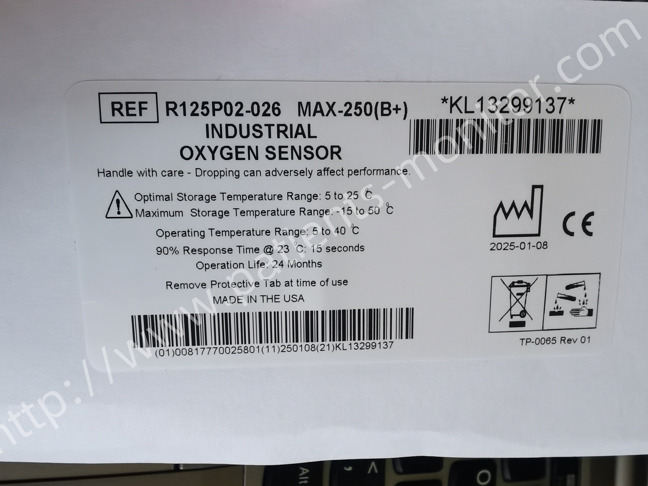 Maxtec Max-250 B+ Oxygen Sensor Bare Wire R125P02-026 Replacement Accessories For Medical Equipment