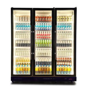 Vertical Downward Unit Colorful Beverage Refrigeration Display Freezer