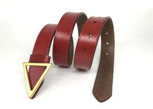 China Triangle Smooth Buckle 118cm Ladies Leather Belts factory