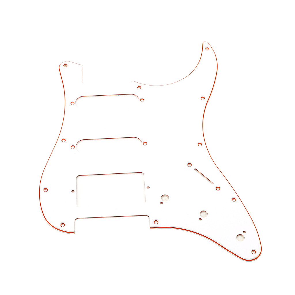 Stratocaster Style Electric Guitar Pickguard ST 3Ply 11-Hole Scratch Plate Cream Pearl PVC