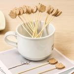JFB Cat Wooden Decorative Bamboo Food Picks Forks For canape Fruit 100pcs/Pack