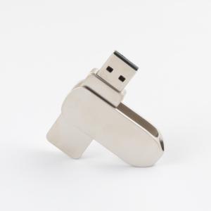 China Metal Matt Silver Color 360 Degree Twist USB Drive Uploading Data Free factory