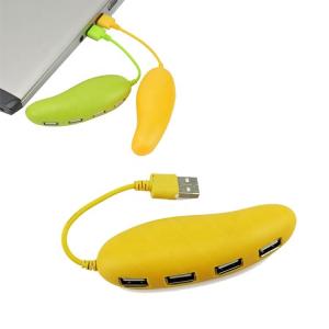 China Gift Yellow Mango Shape Usb 2.0 Hi Speed 4 Port Mini Hub factory