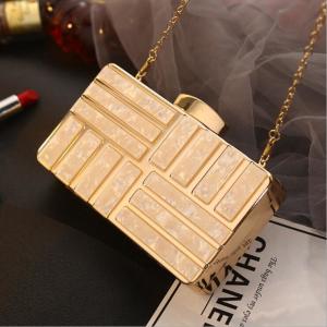 China Gold Acrylic Rectangle Purse Frame Lady'S Suitcase factory