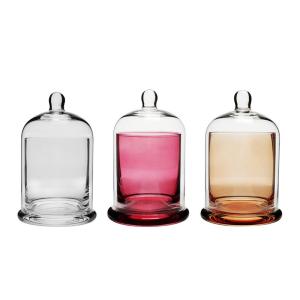 China Wedding Candle Custom Logo 9cm 10cm Glass Bell Jar factory