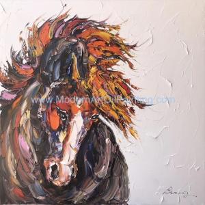 China Abstract Horse Thick Texture Painting Animal Canvas Wall Art factory