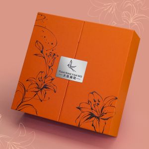 Orange Double Fold Luxury Gift Boxes Bird'S Nest Packaging Half Kilogram Empty