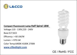 China CFL Compact Fluorescent Lamps / Lightbulbs T3 18W 8000H Long Life Time factory