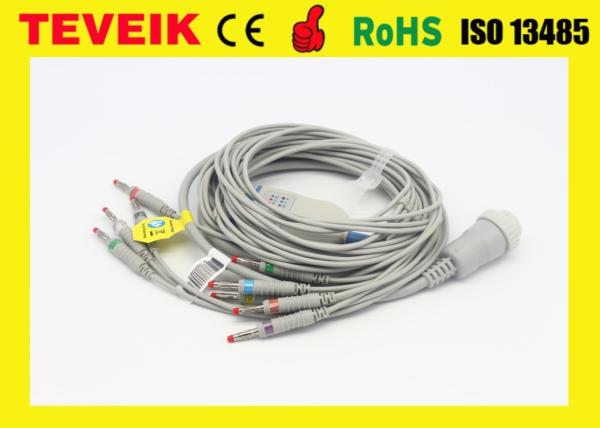 Kenz 10 lead EKG Cable, 103/106 ecg patient cable and leadwires Round 16pin