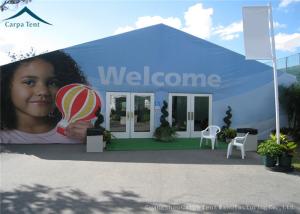 China Blue Outdoor Event Tents With Double - Wing Glass Door , Wedding Canopies factory