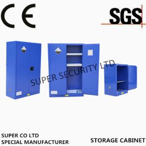 China 3-Point Self-Latching Blue Corrosive Storage Cabinet For Hydrochloric Acid Non Sparking factory