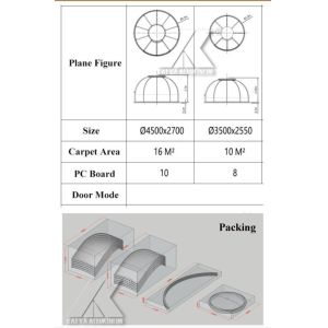 Camping Round Dome Large Aluminum Profiles Weather Resistant