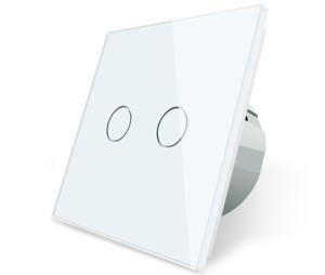 China Tempered Glass Touch Light Smart Home Wall Switch 220V 300W 60mm hole distance factory