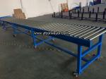 Inclined mobile gravity roller conveyor system for store carton,boxes,packages