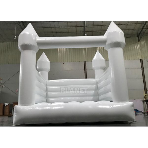 China Commercial White Inflatable Slide Bouncer Jumping Castle For Party factory