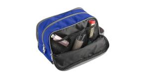 China Jacquard Polyester Fashion Cosmetic Bag Large Capacity With 3 Zip Pockets factory