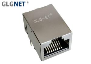 China 1 X 1 Single Port Magnetic RJ45 Connector Copper Alloy Preplated With Nickel factory