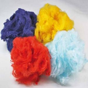 China Blue Yellow Regenerated Polyester Staple Fiber Excellent Mechanical Properties factory
