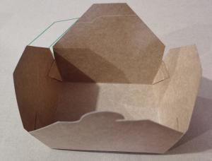 China 1600ml Disposable Kraft Paper Lunch Box , eco friendly Square Salad Lunch Box factory