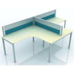 2 seater T type desktop partition metal frame ,#208