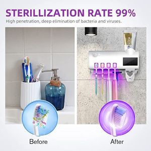 Bathroom Solar Energy UV Toothbrush Holder Toothpaste Dispenser Multi Function