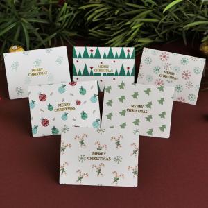 China Unfold 11.5x17cm Merry Christmas CMYK Recycled Kraft Paper Greeting Card factory