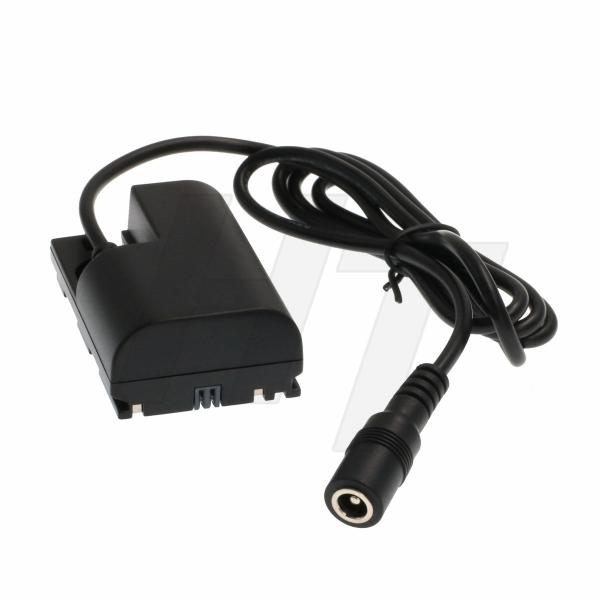 China 1m Dummy Battery Adapter DC Jack 5.5x2.5mm to LP-E6 for Canon EOS 60D 60Da 6D Cameras factory