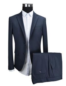 China Navy Business Navy Blue Tailored Suit Zipper Fly Pant Closure Type Two Buttons factory