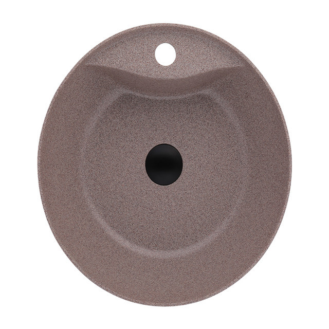 Round Bowl Hotel Use Quartz Stone Material Top Mount Barthroom Sink
