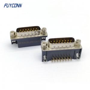China Right Angle PCB D-SUB Connector Male Plug D Sub 15 Pin Connector (9.4mm) on sale