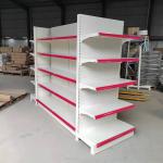 Factory Custom Size Color logo orange supermarket shelf pharmacy shelving rack