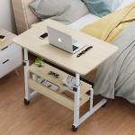 Customizable Children's Study Table with White Wooden Storage Desk and Height