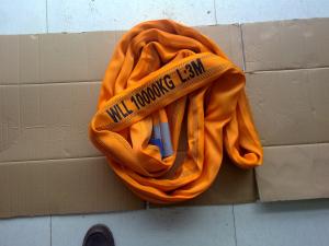 China EN1492-2 Soft Orange Poly Round Slings , 10 Ton Lifting Straps High Strength factory
