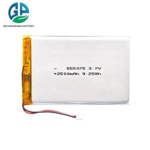 China High Capacity Li Ion Polymer Battery Pack 2500mAh 555075 3.7v 2500mah Story Machine Lithium Battery factory