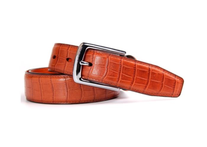 Classic Pin Buckle Double Side Tan Mens Casual Leather Belts